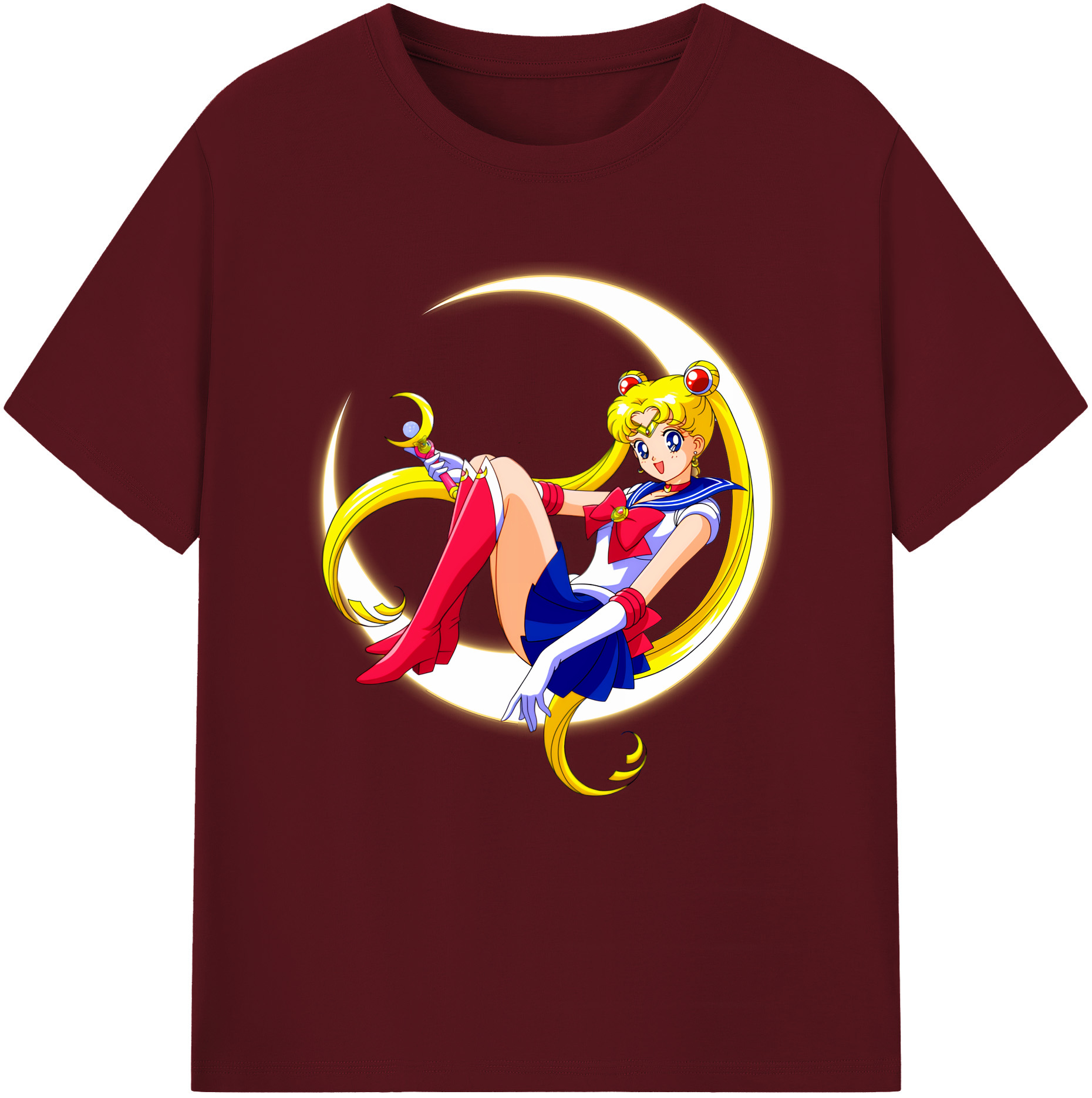 （画像用） 美少女戦士セーラームーン 月野 うさぎ つきの うさぎ Sailor Moon Tsukino Usagi 綿100％半袖Tシャツ（フロントプリント）